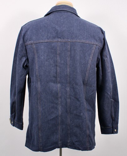 VTG Men's 70s NOS Wrangler Jean Jacket 1970s Pearl Snap Blue Denim Shirt - Picture 2 of 8