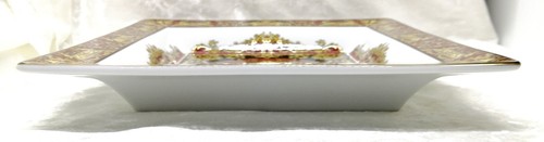 Versace Rosenthal Collaboration Medusa Ashtray Large Tray 22 cm Red Gold W/ Box - Picture 8 of 13