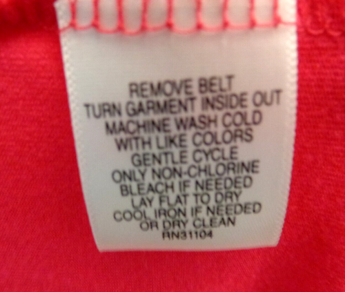 Madison Bright Pink Cutout Neckline Tie Belt Rayon Dress Women L 42" chest - Picture 6 of 6