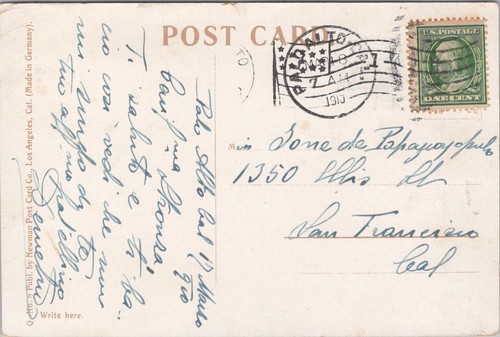 LITHO Palo Alto California Crowded Street Scene "The Circle" 1910 - Picture 2 of 2