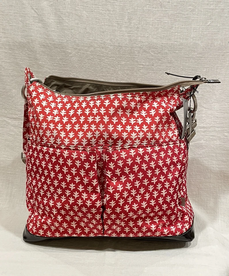 Bolso de Pañales OiOi Rojo Amapola Mini Geo Hobo Bolso de Bebé Australia Nuevo con Etiquetas *LEER* Foto 2 de 4