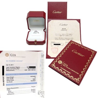 ♥️Cartier　Diamond 0.54ct/F/vvs1/pt950 Cartier Diamond 0.54Ct/F/Vvs1/Pt950 | eBay