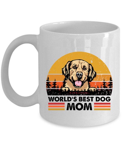 World's Best Golden Retriever Dog Mom Coffee Mug 11oz Retro Cup Gift Dogs Lover - Bild 1 von 6