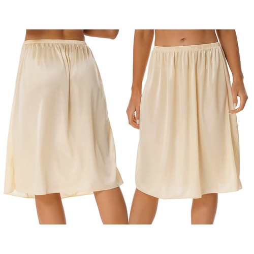 Waist Slip Half Slips Ladies Black Ivory White Underskirt Petticoat Elastic - Picture 119 of 223