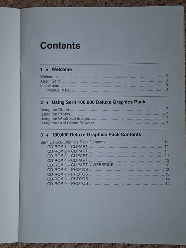 Serif 100,000 Deluxe Graphics Pack, with Comanion Guide, 9 Discs in Case - Picture 2 of 6