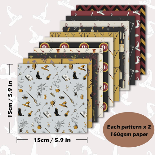 24 Blatt Scrapbook Papier, 6"X6" Zoll Scrapbook Papier, 160Gsm, 12 Designs Decora - Bild 2 von 7