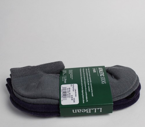 NEW L.L. Bean Women's Athletic Wool Blend Ankle Socks Purple/Grey 2-Pack SM 4-6 - Picture 2 of 4