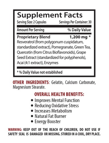 energy focus - RESVERATROL 1200MG - Resveratrol Traube 2B - Bild 2 von 10