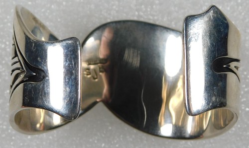 NAVAJO STEVEN BEGAY STERLING Cutout Overlay HANDMADE Vintage Cuff BRACELET - Picture 5 of 6