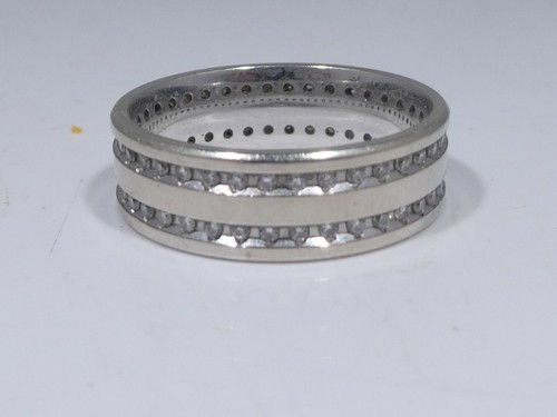 MEN'S 14 K WHITE GOLD DIAMOND BAND SIZE 11.5 5.6 DWT - 第 5/7 張圖片