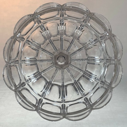 Schöne EAPG Block und Schleife Variante Feuerstein Glas offen Kompott 7" x 7" - Bild 8 von 9
