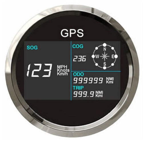 85mm Marine Boat GPS Speedometer Odometer Meter 0-999Knot Speed Gauge Waterproof - Picture 2 of 11