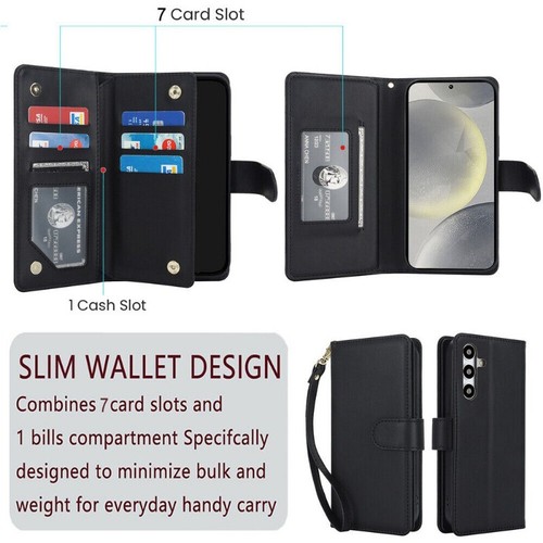 Etui na Samsung S25 S24 S23 S22 S21 Ultra Plus Portfel Karty Skóra Cover - Zdjęcie 21 z 100