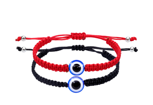Nuevo Pack de 2 Brazaletes Ajustables Mal de Ojo Azul y Rojo San Valentín para Parejas - Imagen 12 de 12