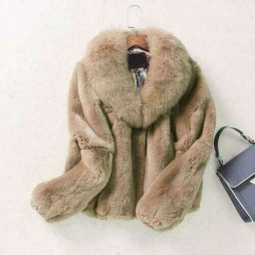 Giacca cappotto corto da donna collo pelliccia inverno caldo pelliccia finta parka addensato outwear - Foto 29 di 30