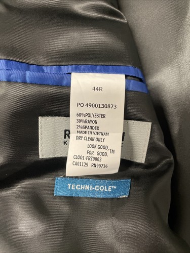 Kenneth Reaction Techni-Cole Flex Coat Suit Jacket Men's 44 REG BLACK Modern Fit - Picture 10 of 11