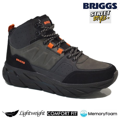 MENS MEMORY FOAM HIKING WALKING BOOTS ANKLE WINTER TREKKING TRAIL TRAINERS SHOES - Picture 11 of 26