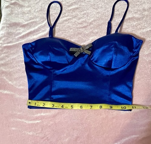Women’s Blue & Black Festival Outfit Size Xsmall Upcycled Rave 4 Piece Halloween - Picture 12 of 14