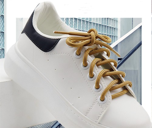 Zweifarbig gestreifte vielseitige runde Schnürsenkel Sportschuhe Schnürsenkel - Picture 6 of 25