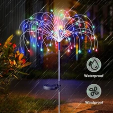 Solar Firework Lights LED Outdoor Waterproof Path Lawn Yard Garden Decor Lamp