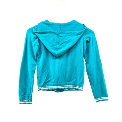 Vintage Guess Y2K Zip Hoodie Beaded Logo Blue Girls Size 8