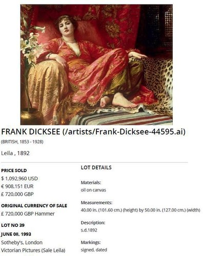Frank Dicksee Huge Large Fine Antique Oil Painting Portrait of Noble Lady Signed - Picture 9 of 12