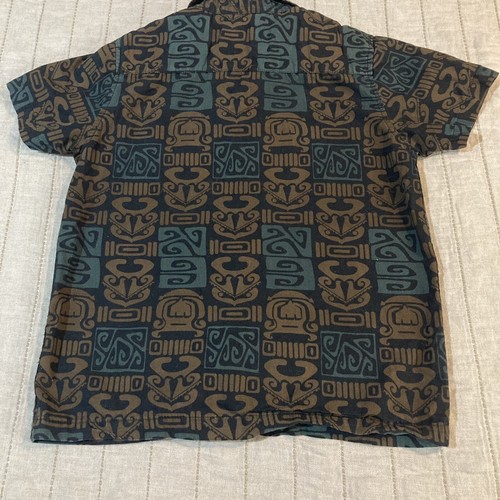Vtg Quiksilver Shirt Youth Small 10 Tribal Surf Skate Dress Shirt Burnquist - Picture 9 of 9