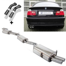 FOX Edelstahl Komplettanlage ab Kat. BMW E46 320i 325i 330i 2x76mm mit Absorber
