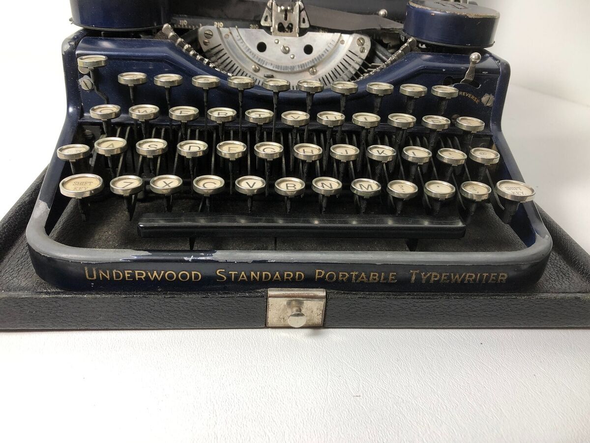 1929 Underwood Standard Portable Typewriter NAVY BLUE Four 1929 Underwood Standard Portable Typewriter NAVY BLUE Four