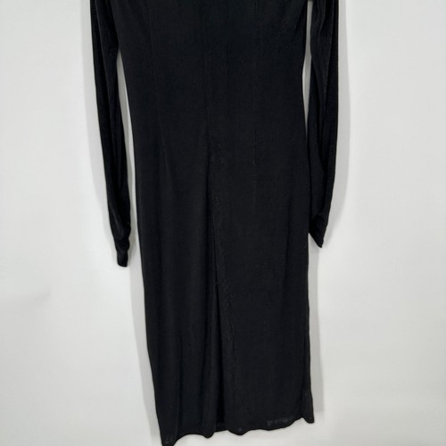 Alexia Admor Kim Midi Black Ruched Long Sleeve New Dress Womens Large - Picture 4 of 12