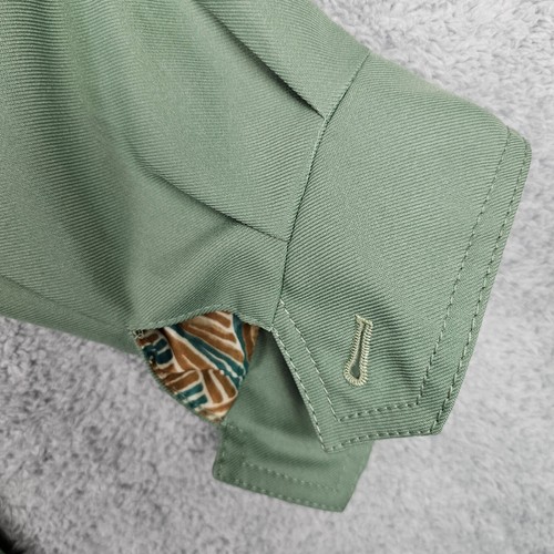 Vtg 60s 70s Mens Blazer 40 Green Disco Western Jacket Button Up Pocket Polyester - Picture 15 of 24