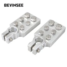 Pair 6 Spot Car Audio For SAE Post Style Flat Battery Terminal Clamps Lead