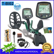 LCD Metal Detector Kit Gold Finder Waterproof Coil w/Headphone Shovel Backpack