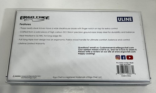 *NEW*Ergo Chef Pro Series 2.0 Steak Knife Set (4 PC) High Carbon Stainless Steel - Picture 5 of 5