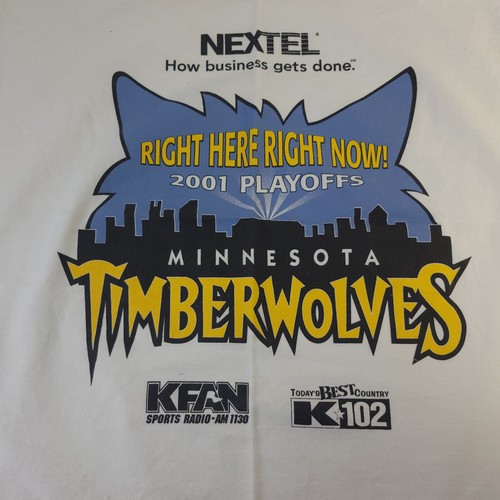 Minnesota Timberwolves 2001 NBA Playoffs Rally/Howl Towel Right Here Right Now - Picture 2 of 2