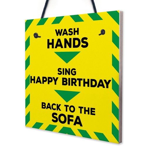 Wash Hands Novelty Lockdown Gift Sign Lazy House Plaque - Picture 4 of 8