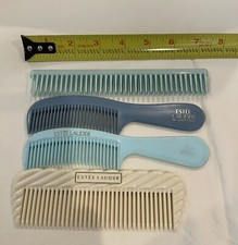 Lot Of 4 Estee Lauder Vintage Hair Combs Cream, Teal, Navy And Mint Green
