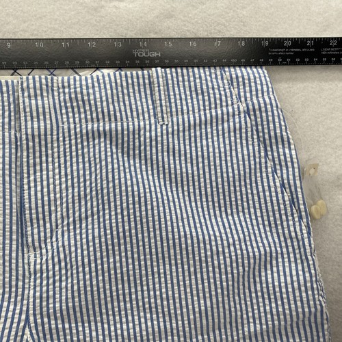 Vintage Tommy Hilfiger Seersucker Trouser Pants Women's 16 Blue Striped Nautical - Picture 5 of 12