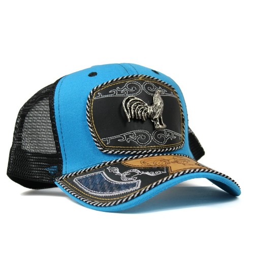Gorra de malla de cuero vaquera vaquera estilo occidental rodeo rancho béisbol hecha a mano - Imagen 15 de 25