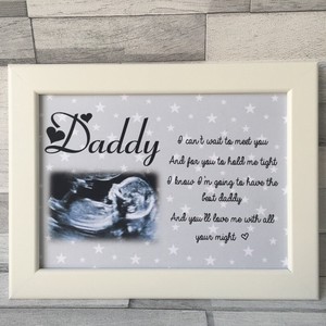 Personalised DADDY TO BE FROM BUMP PHOTO Frame Birthday present gift Fathers Day