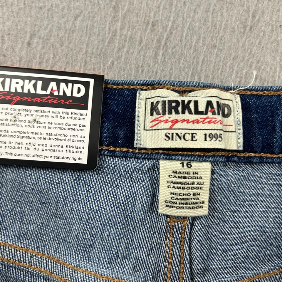 Pantalones de mezclilla Kirkland Signature para mujer 16 azules tiro alto calce recto pierna nuevos con etiquetas Foto 2 de 4