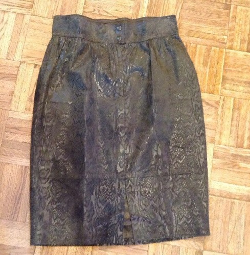 Falda de Cuero-Escada por Margaretha Ley-Neiman Marcus Couture-Euro Talla 42-NUEVA SIN ETIQUETAS - Imagen 4 de 6