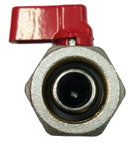 8 Loop Plumbing Manifold w/ 1" trunk & 1/2" pex ball valves, red handle - Picture 8 of 16