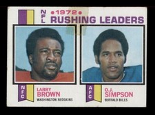 1973 TOPPS FOOTBALL #1 RUSHING LEADERS LARRY BROWN / OJ SIMPSON (TAPE/ALTERED)