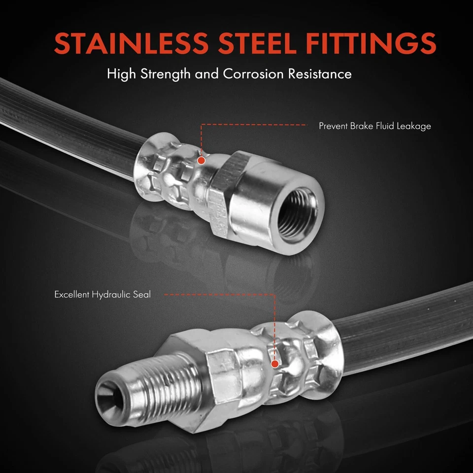 2x Manguera hidráulica de freno para Mercedes-Benz 260E 300D 400E E300 delantera izquierda y derecha Foto 4 de 4