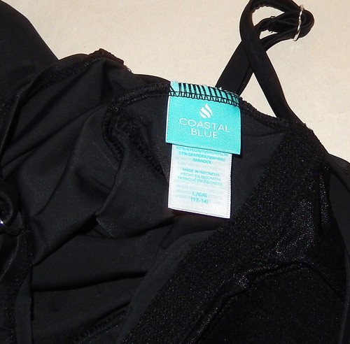 Coastal Blue One piece Swimming Suit, Black Cross Back - Picture 11 of 26