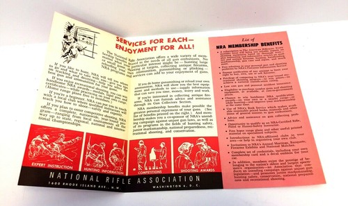 Folleto vintage de la NRA si estás interesado en armas perteneces a la NRA - Imagen 2 de 3