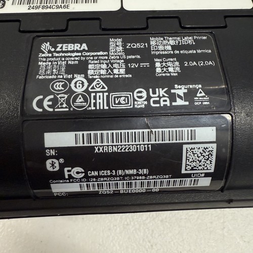 Zebra ZQ521 Thermal 4" Printer Bluetooth ZQ52-BUE0000-00 iOS - Afbeelding 10 van 20