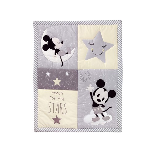 Lambs & Ivy Mickey Mouse 4Piece Crib Bedding Set, Gray - Picture 4 of 10