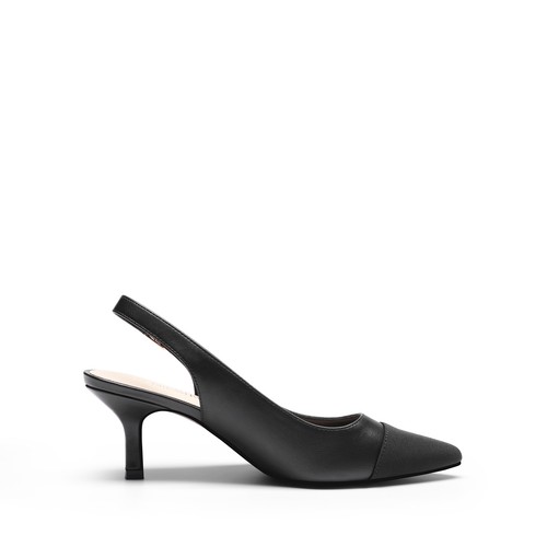 Women Slingback Close Pointed Toe Low Kitten Heel Slip On Wedding Pump Shoes - Picture 10 of 53